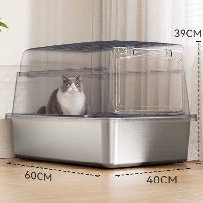 Bac à Litière Chat - InoxSandboxKit™ - Besoin de chat