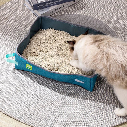 Bac à Litière Chat - NomadLiti™ - Bleu - Besoin de chat