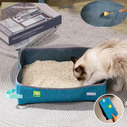 Bac à Litière Chat - NomadLiti™ - Bleu - Besoin de chat