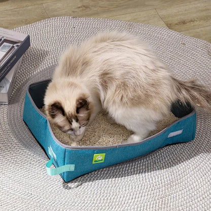 Bac à Litière Chat - NomadLiti™ - Bleu - Besoin de chat