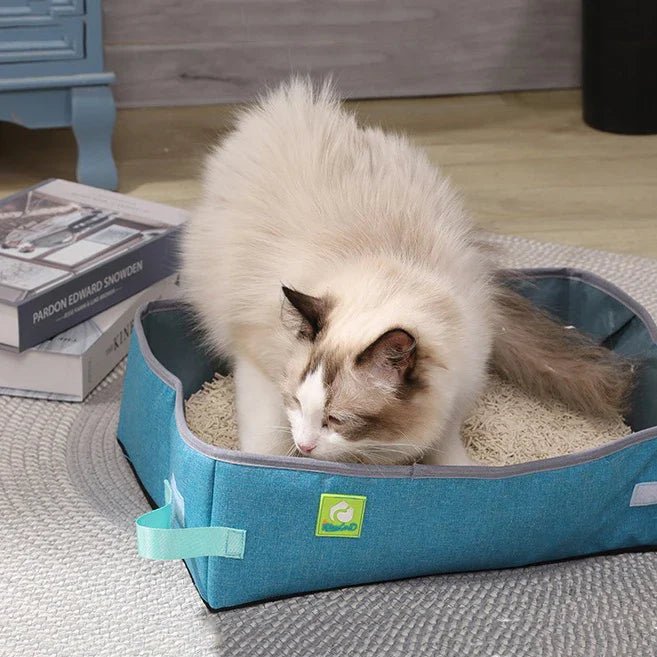 Bac à Litière Chat - NomadLiti™ - Bleu - Besoin de chat