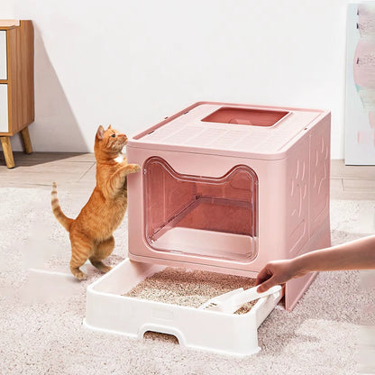 Bac à Litière Chat - PremiumSandBox™ - Rose - Besoin de chat
