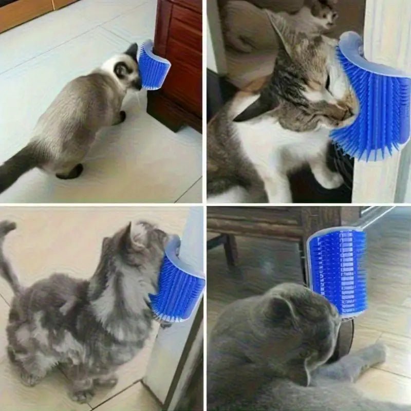 Grattoir Chat - PurrCornerGroomer™ - Bleu - Besoin de chat