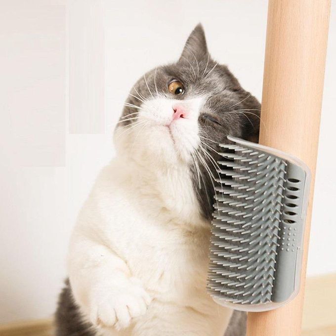 Grattoir Chat - PurrCornerGroomer™ - Gris - Besoin de chat