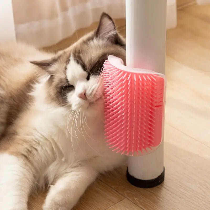 Grattoir Chat - PurrCornerGroomer™ - Rose - Besoin de chat