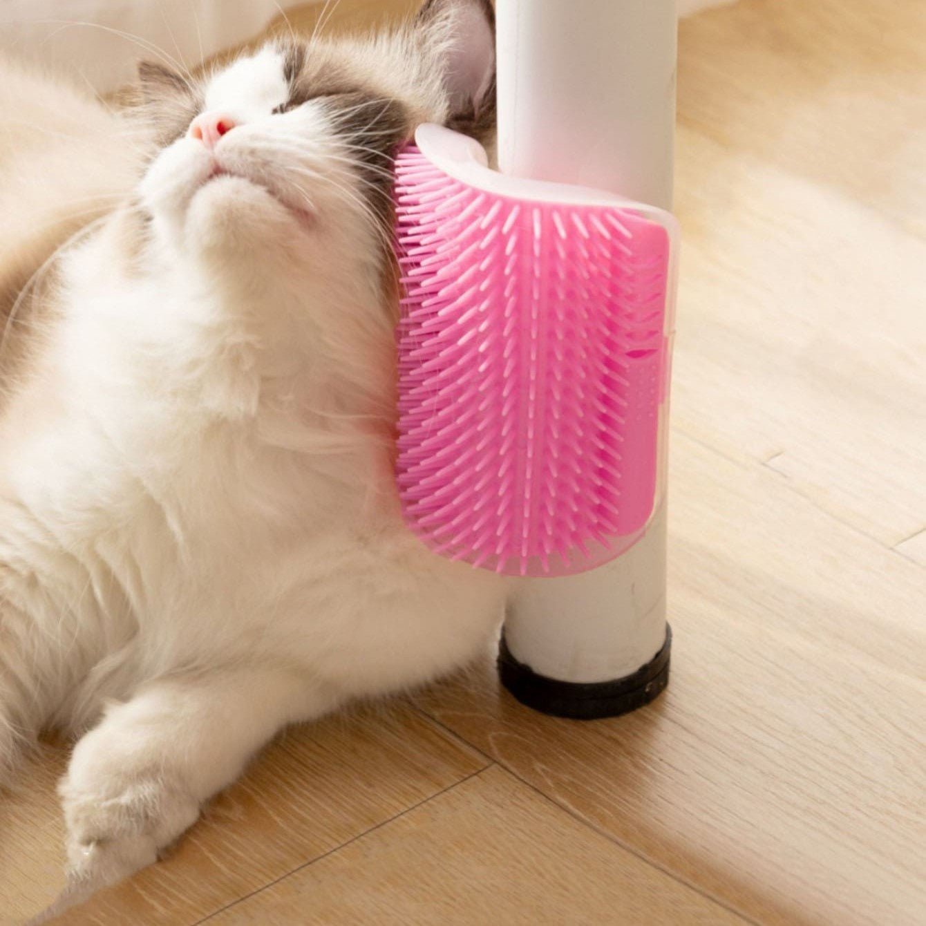 Grattoir Chat - PurrCornerGroomer™ - Rose - Besoin de chat