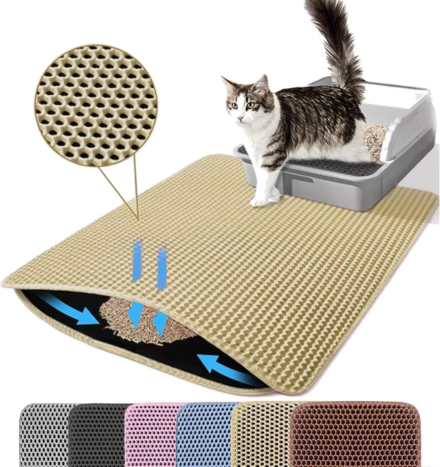 Tapis à Litière Chat - DoubleCarpet™ - Besoin de chat